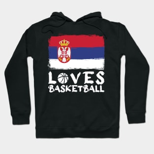 Serbia Loves Basketball Hoodie